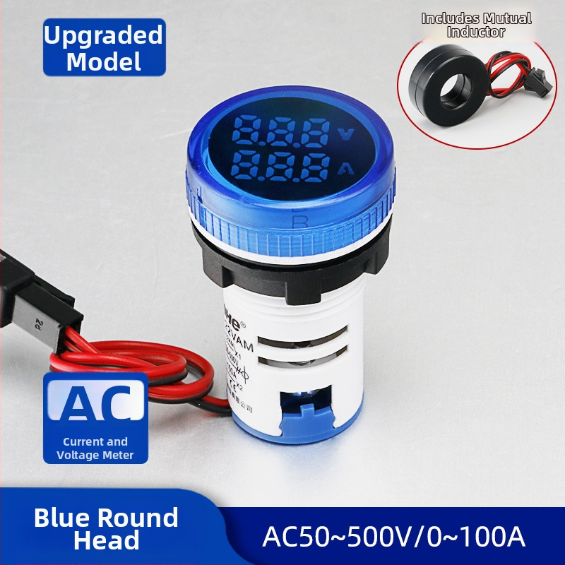 Μετρητής ρεύματος και τάσης με LED ψηφιακή οθόνη και διπλή ένδειξη