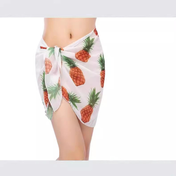 Dámska šifónová wrap sukňa s potlačou, nepravidelný strih, viac ako 95% polyester