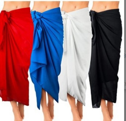 Dámska šifónová wrap sukňa s potlačou, nepravidelný strih, viac ako 95% polyester