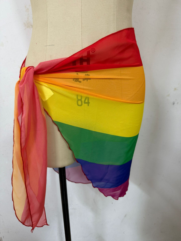 Dámska šifónová wrap sukňa s potlačou, nepravidelný strih, viac ako 95% polyester