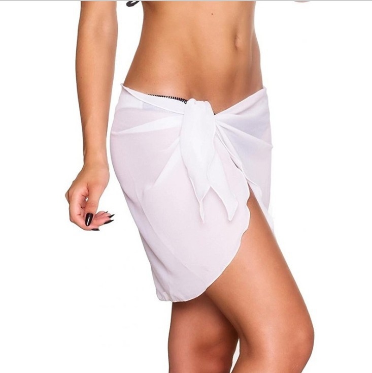 Dámska šifónová wrap sukňa s potlačou, nepravidelný strih, viac ako 95% polyester