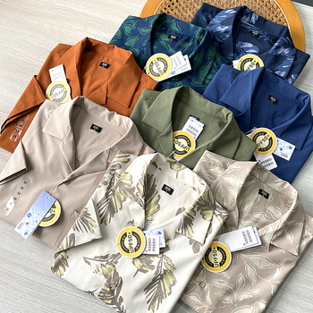 Ανδρικό πουκάμισο με Κουβανικό γιακά, Κοντά Μανίκια, UPF50+, Ταχείας αποξήρανσης, Διαπνέον