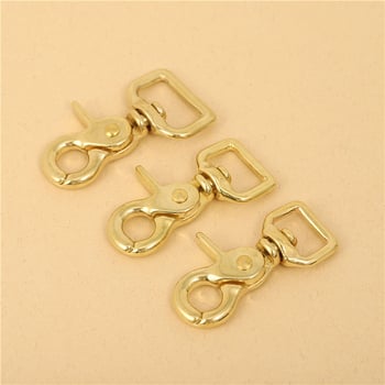 Mosadzné príslušenstvo na batožinu BLX-004: séria BLX, značka Smooth Xing, dog buckle, štvorcový spodný reťazový hák, lobster clasp, ručne vyrobené kožené doplnky na batožinu