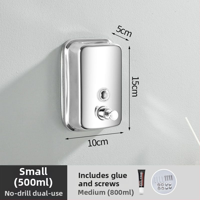 304 rozsdamentes acél szappanadagoló, falra szerelhető, kézi nyomásos működés, 200 g, Youtuo