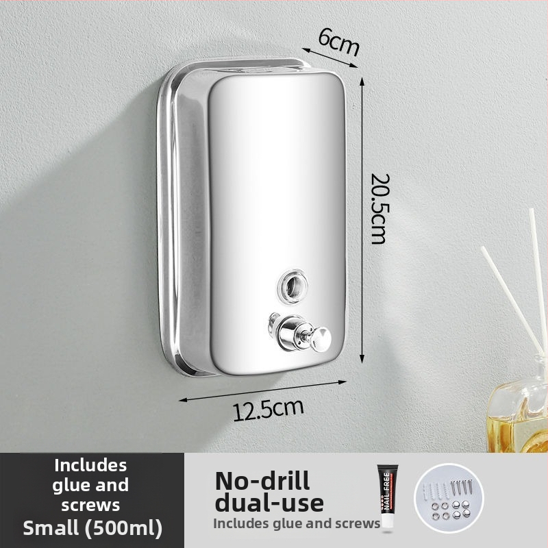 304 rozsdamentes acél szappanadagoló, falra szerelhető, kézi nyomásos működés, 200 g, Youtuo