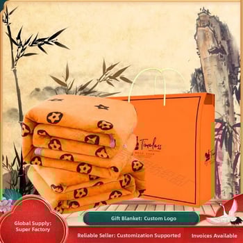 Moju pătură groasă din coral fleece – model geometric, poliester, 240 g, personalizabilă, primăvară-toamnă