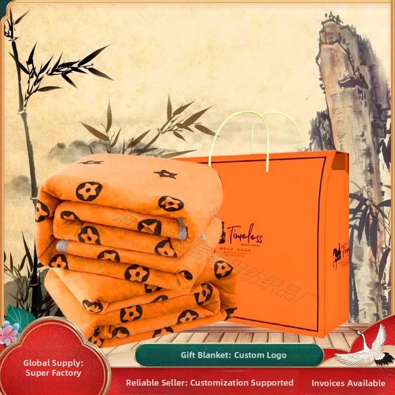 Moju pătură groasă din coral fleece – model geometric, poliester, 240 g, personalizabilă, primăvară-toamnă