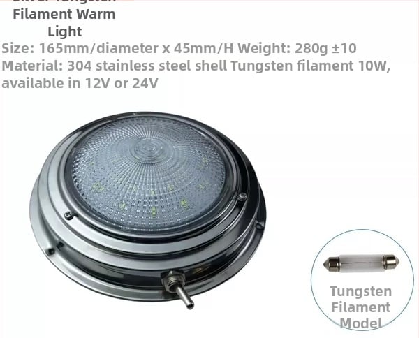 LED таванно осветление за яхти и каравани, осветление за четене, алуминиева сплав, 12V, 4W, модел E012024-WR, монтаж с вакуумна чашка