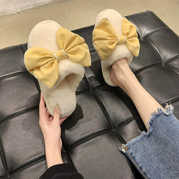 Дамски памучни плюшени чехли за вътрешно ползване, нехлъзгаща гумена подметка, минималистичен стил, дебелина на подметката 0–3 cm, Пролет 2024