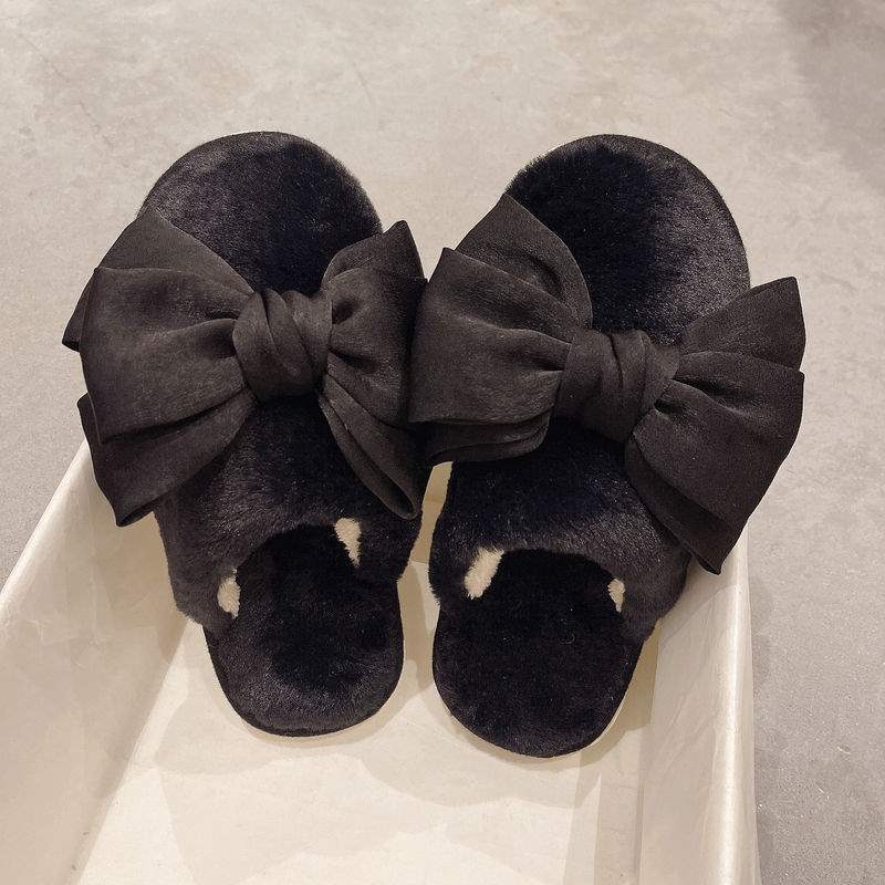 Дамски памучни плюшени чехли за вътрешно ползване, нехлъзгаща гумена подметка, минималистичен стил, дебелина на подметката 0–3 cm, Пролет 2024