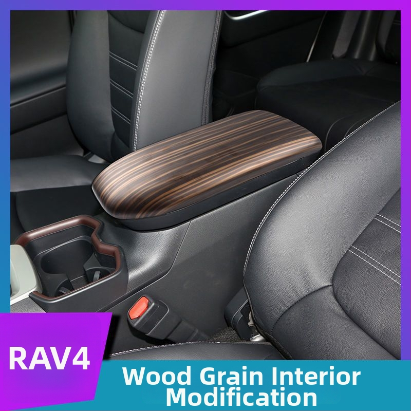 Set interiérových dielov s dreveným vzorom pre Toyota RAV4 Rongfang/Weilanda – kryt radiacej páky, dekorácia výduchov v strednom paneli a volantu