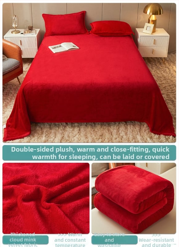 Pătură din fleece coral, culoare solidă, potrivită pentru primăvară și toamnă, personalizabilă, stil simplu și modern