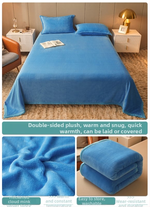 Pătură din fleece coral, culoare solidă, potrivită pentru primăvară și toamnă, personalizabilă, stil simplu și modern