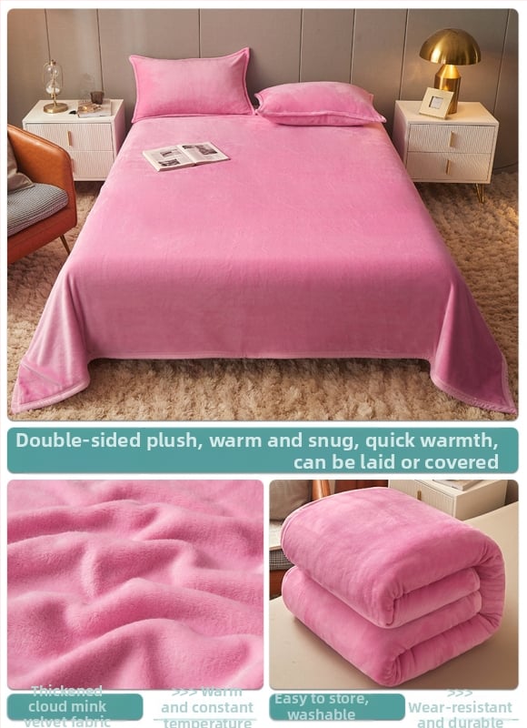 Pătură din fleece coral, culoare solidă, potrivită pentru primăvară și toamnă, personalizabilă, stil simplu și modern