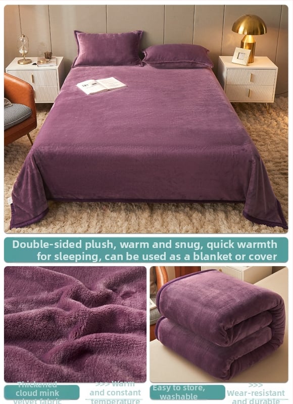 Pătură din fleece coral, culoare solidă, potrivită pentru primăvară și toamnă, personalizabilă, stil simplu și modern