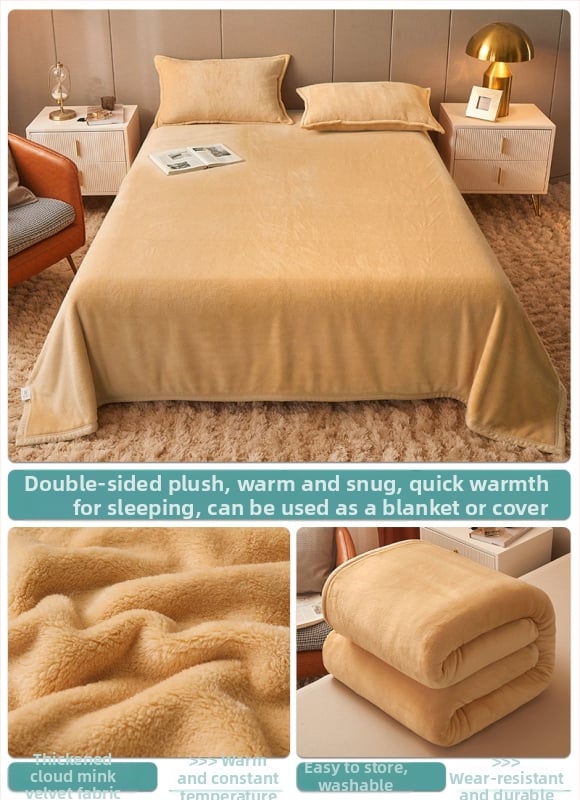 Pătură din fleece coral, culoare solidă, potrivită pentru primăvară și toamnă, personalizabilă, stil simplu și modern