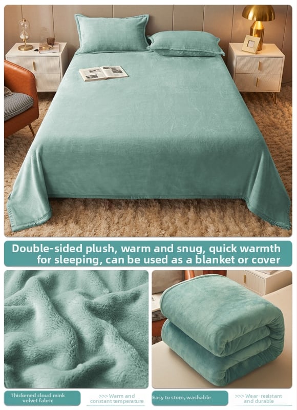 Pătură din fleece coral, culoare solidă, potrivită pentru primăvară și toamnă, personalizabilă, stil simplu și modern