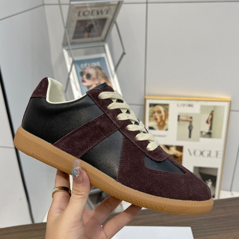 Παπούτσια σκέιτ – Άνω μέρος από φυσικό αγελαδινό δέρμα, στρογγυλό δάχτυλο, unisex, με κορδόνια, καουτσούκ σόλα