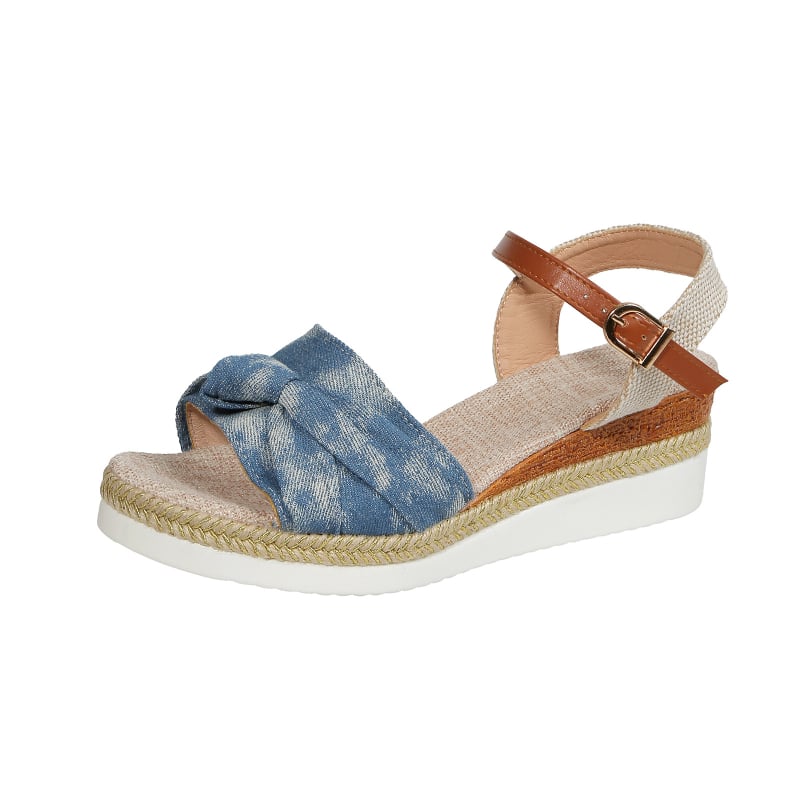 Sandale goale cu deget în formă de gură de pește, partea superioară din țesătură, căptușeală PU, talpă din cauciuc, toc tip wedge 3-5 cm, grosimea talpă 5,5