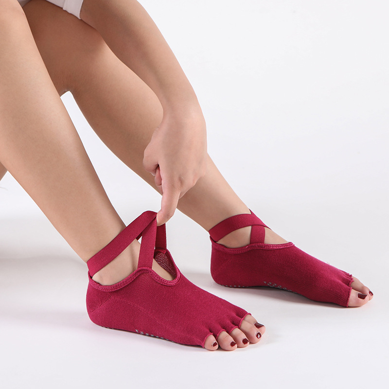 Joga čarape s pet prstiju, bez leđa, pamuk, upijaju znoj, otporne na miris