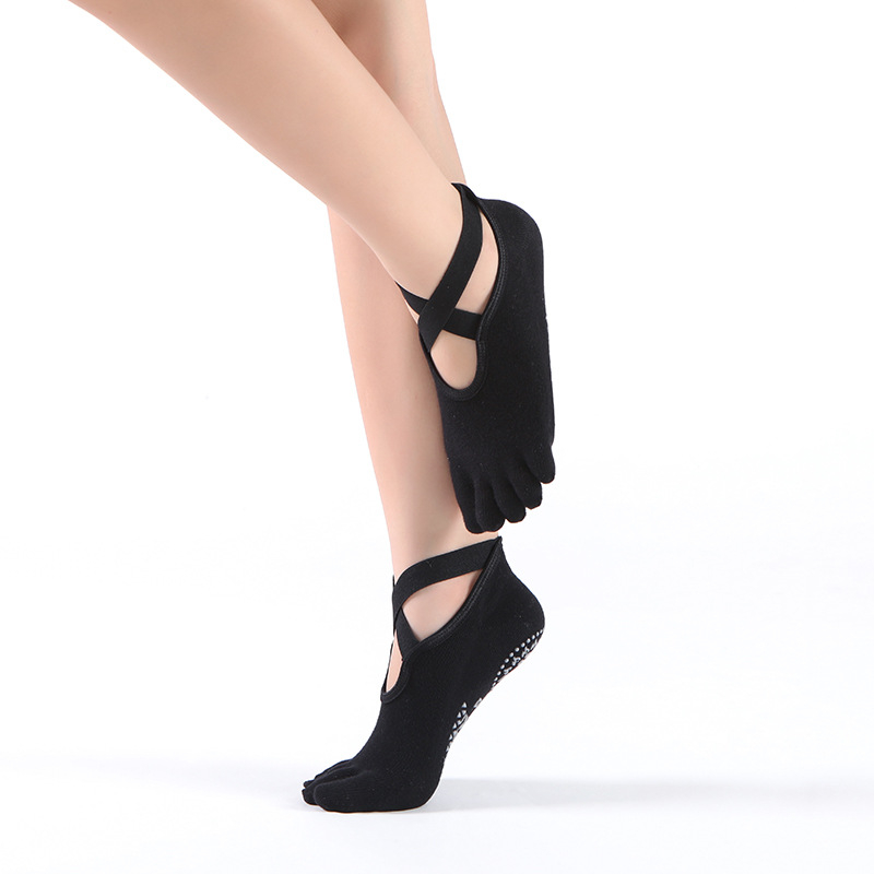 Joga čarape s pet prstiju, bez leđa, pamuk, upijaju znoj, otporne na miris