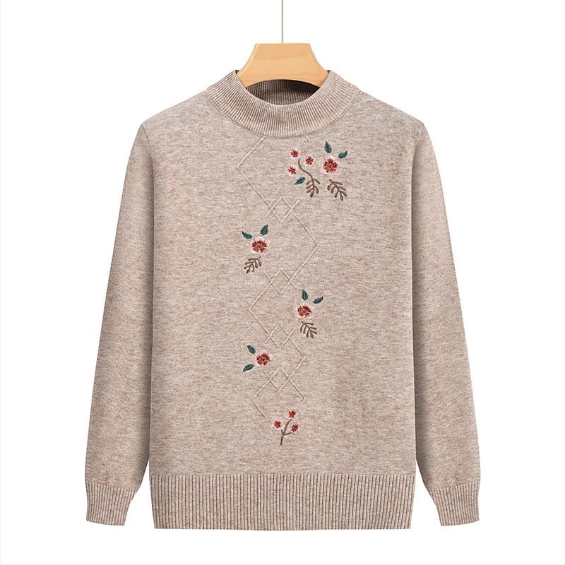 Pulóver s polovičným stojačikom, bavlneno-zmesová látka, dlhé rukávy, ≤30% polyester, jar 2024, čínsky štýl, literárne retro