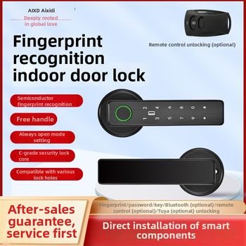 X7 Умна брава за дървени врати – капацитет за отпечатъци 100, време на сканиране 0,01 s, фалшиво разпознаване <0,001%, над 1000 отключвания, захранване AC