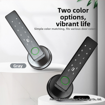 X7 Умна брава за дървени врати – капацитет за отпечатъци 100, време на сканиране 0,01 s, фалшиво разпознаване <0,001%, над 1000 отключвания, захранване AC