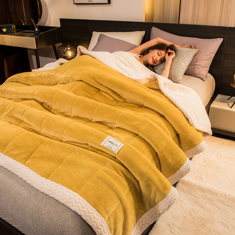 Κουβέρτα βελούδου γάλακτος με τρία στρώματα, χειμερινό Nordic στυλ, πολυεστέρας, με δυνατότητα προσαρμογής