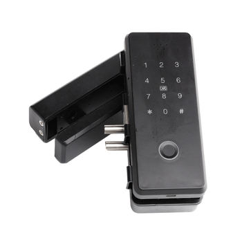 L2 Заключване за стъклена врата с пръстов отпечатък – достъп чрез пръстов отпечатък, карта и парола; дистанционно управление през приложение; без монтажни отвори, безрамков дизайн