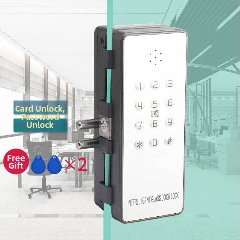 L2 Заключване за стъклена врата с пръстов отпечатък – достъп чрез пръстов отпечатък, карта и парола; дистанционно управление през приложение; без монтажни отвори, безрамков дизайн