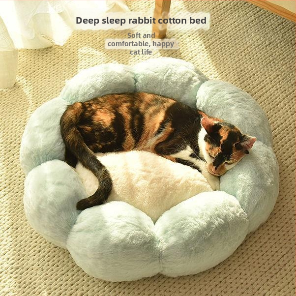 Textilné mačacie hniezdo – Štyri ročné obdobia teplo, hrubý kreslený dizajn. Materiál: Textil; Určené pre: Mačka; Kategória: Mačacie hniezdo