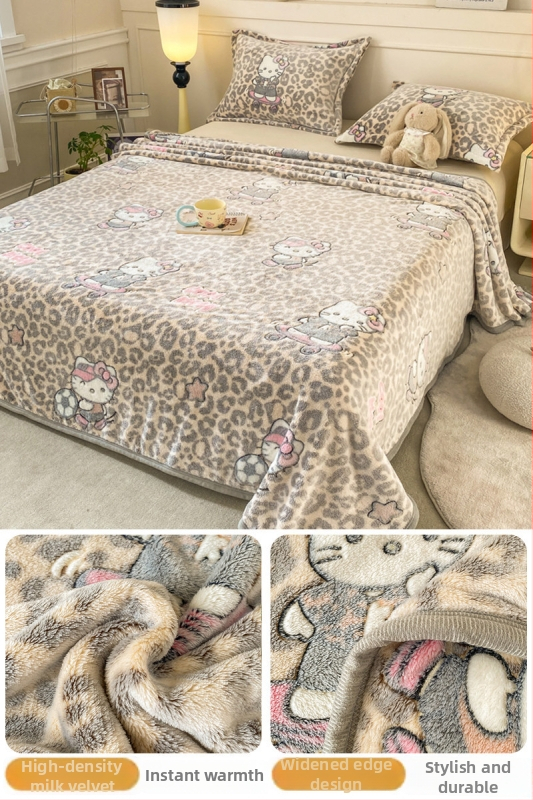 Pătură din fleece coral și lapte, patru anotimpuri, stil simplu modern, sub 300 g