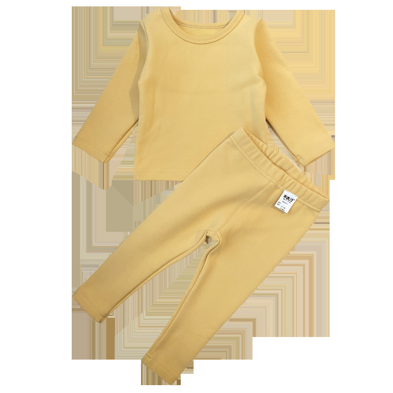 Παιδικό σετ εσωρούχων από βαμβάκι με μεσαίο γιακά, πάνω μέρος και μακριά παντελόνια, 95% βαμβάκι / 5% ελαστάνη, θερμικό για χειμώνα και φθινόπωρο