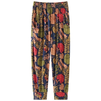 Nohavice culotte s krátkou dĺžkou, široké nohavice, vysoký pás, ľahká tkanina s textúrou slub