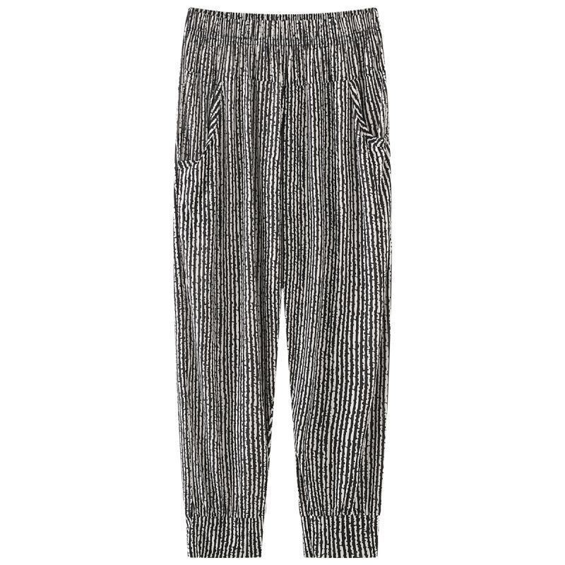 Nohavice culotte s krátkou dĺžkou, široké nohavice, vysoký pás, ľahká tkanina s textúrou slub