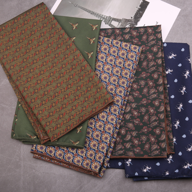 Unisex kvadratni šal s retro jednostranim otiskom, britanski modni stil