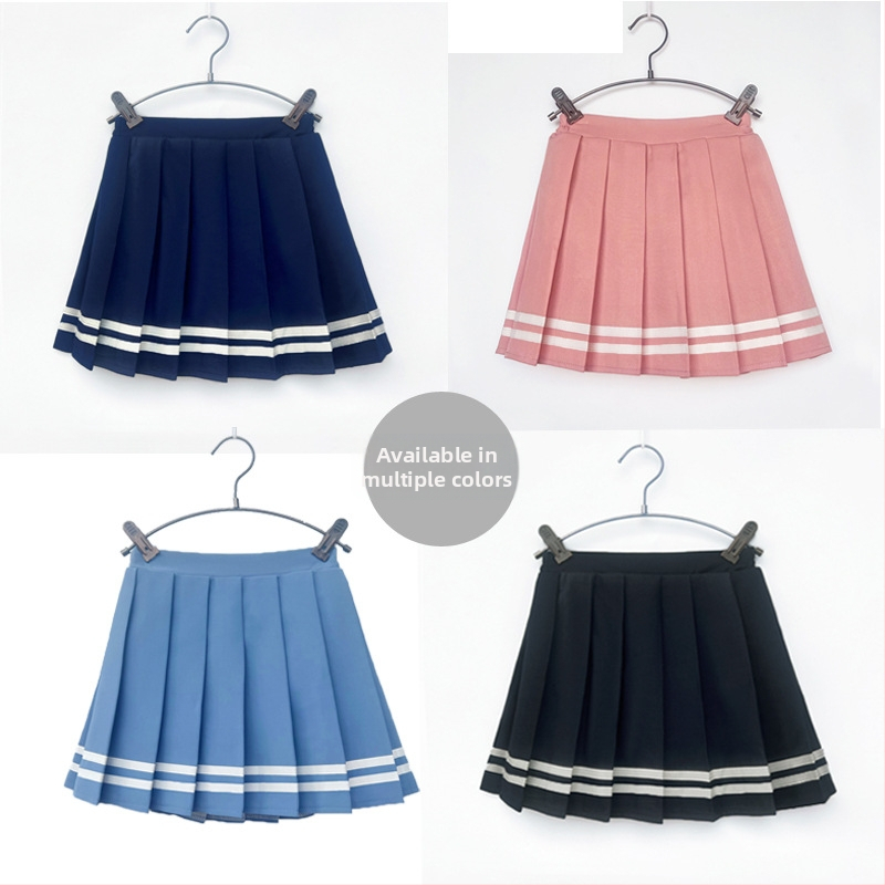 Detská plisovaná sukňa v štýle college/navy/JK, A-líniu, tkanina vlnený zmes, 100% polyester, pre dievčatá od 8 rokov