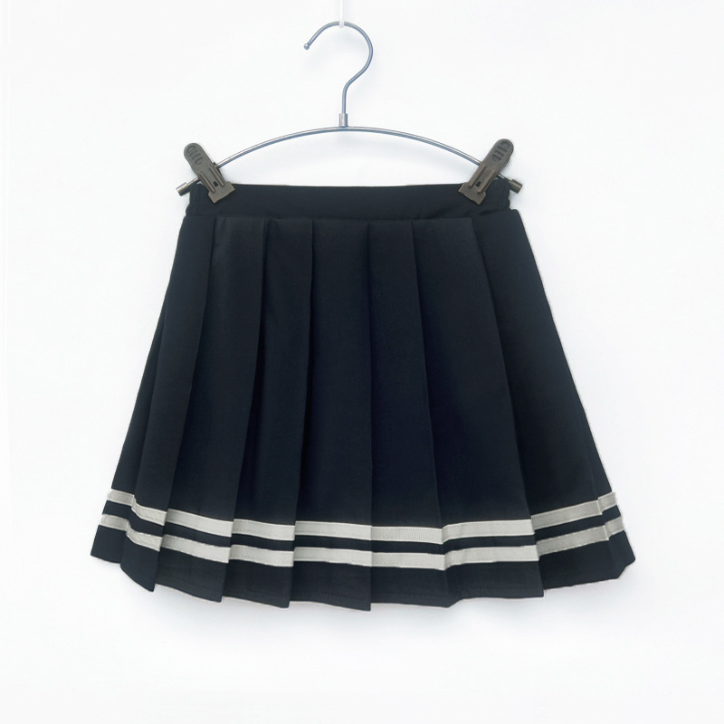 Fustă plisată pentru copii în stiluri colegiu, Navy și JK, croială A, material lână amestec, 100% poliester, pentru fete peste 8 ani