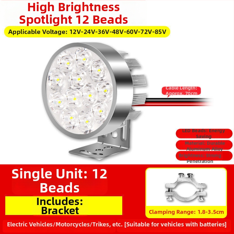 Žiarovka hlavného svetla motocykla pre elektrické vozidlá a trojkolesové vozidlá, refitovacie bodové svetlo, 1W, vonkajšie uchytenie, výmena žiarovky