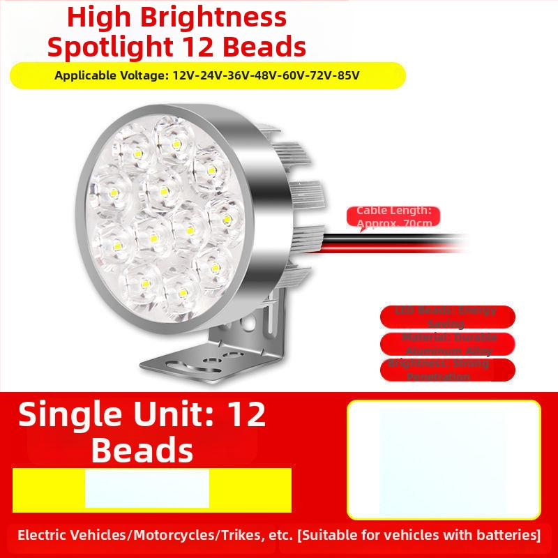 Žiarovka hlavného svetla motocykla pre elektrické vozidlá a trojkolesové vozidlá, refitovacie bodové svetlo, 1W, vonkajšie uchytenie, výmena žiarovky