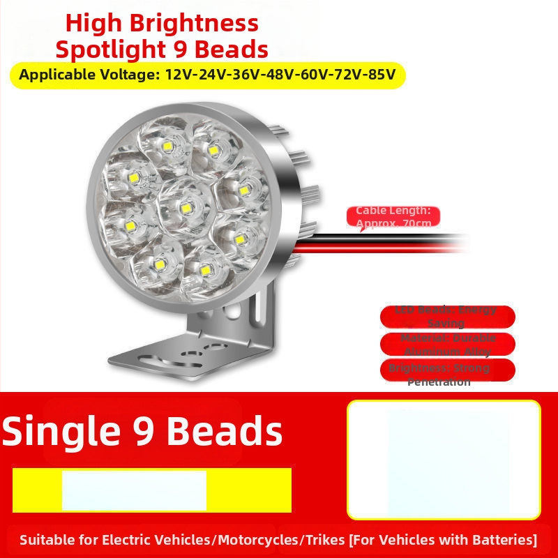 Žiarovka hlavného svetla motocykla pre elektrické vozidlá a trojkolesové vozidlá, refitovacie bodové svetlo, 1W, vonkajšie uchytenie, výmena žiarovky
