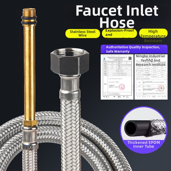 Bedi 304 nerezová opletená hadica na prívod vody pre batériu, závit, 0-100°C