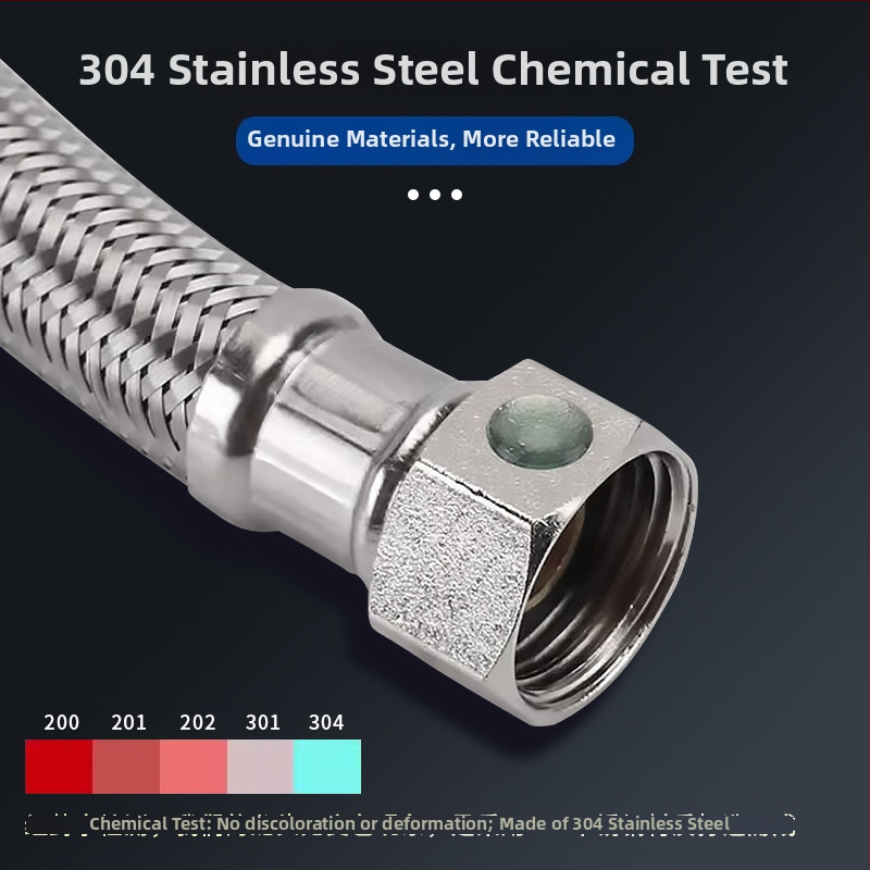 Bedi 304 nerezová opletená hadica na prívod vody pre batériu, závit, 0-100°C