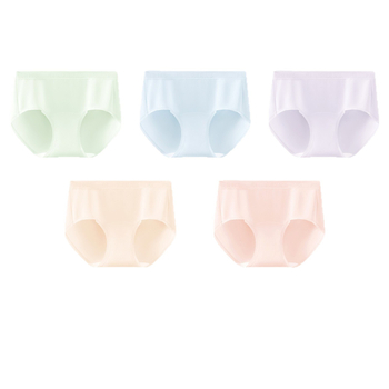 Ženské bavlnené nohavičky, bezšvové, priedušné, antibakteriálne, stredná výška pásu (Hlavný materiál: bavlna; Podšívka rozkroku: bavlna; Kód výrobku: F202; Všetky ročné obdobia)