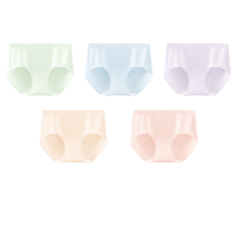 Ženské bavlnené nohavičky, bezšvové, priedušné, antibakteriálne, stredná výška pásu (Hlavný materiál: bavlna; Podšívka rozkroku: bavlna; Kód výrobku: F202; Všetky ročné obdobia)