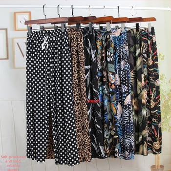 Nylonové dámske casual nohavice, s širokými nohami, rovný strih, po členky, vysoký pás, tenká látka