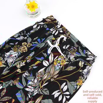 Nylonové dámske casual nohavice, s širokými nohami, rovný strih, po členky, vysoký pás, tenká látka