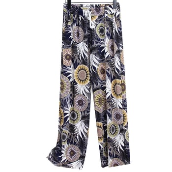 Nylonové dámske casual nohavice, s širokými nohami, rovný strih, po členky, vysoký pás, tenká látka