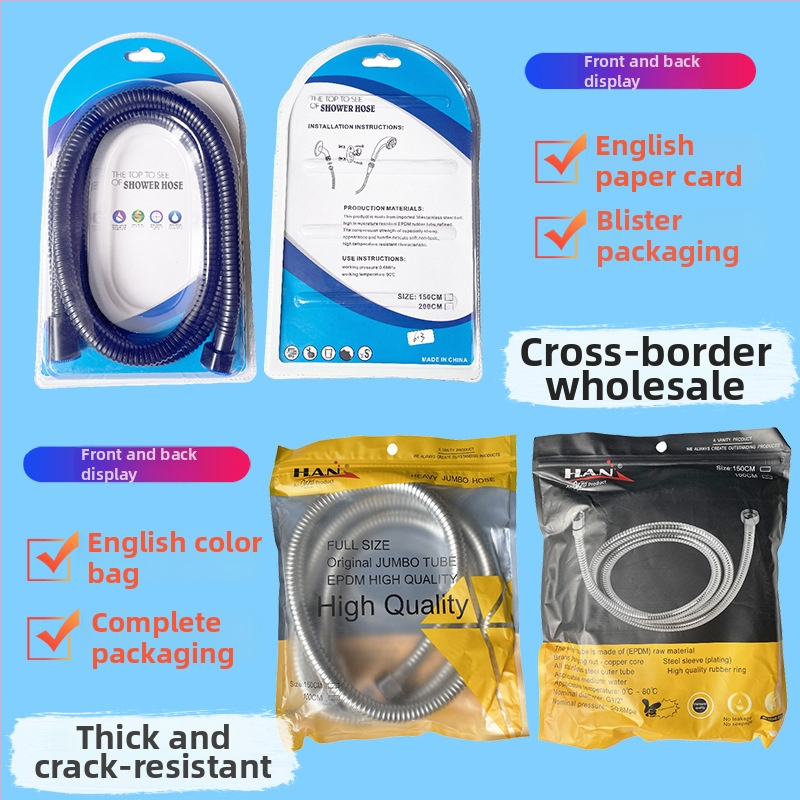 Nerezový sprchový hadič – zosilnený, odolný voči výbuchom, odolný voči vysokým teplotám, rýchle pripojenie, ručná inštalácia (Menovitý tlak 1.6 MPa; Materiál: nerezová oceľ; Konektory: nerezová oceľ)